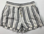 Maeve by Anthropologie Linen Cotton Blend Black & White Striped Shorts Size L