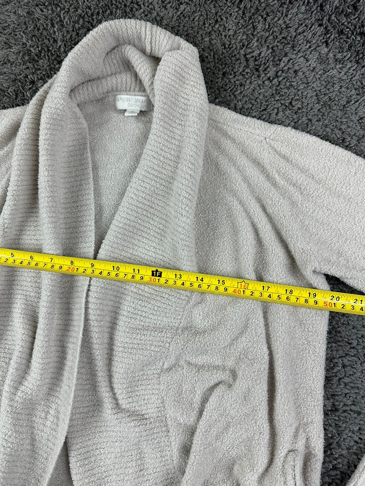 Barefoot Dreams CozyChic Lite Circle Cardigan Sweater M Cream Open Front Pockets
