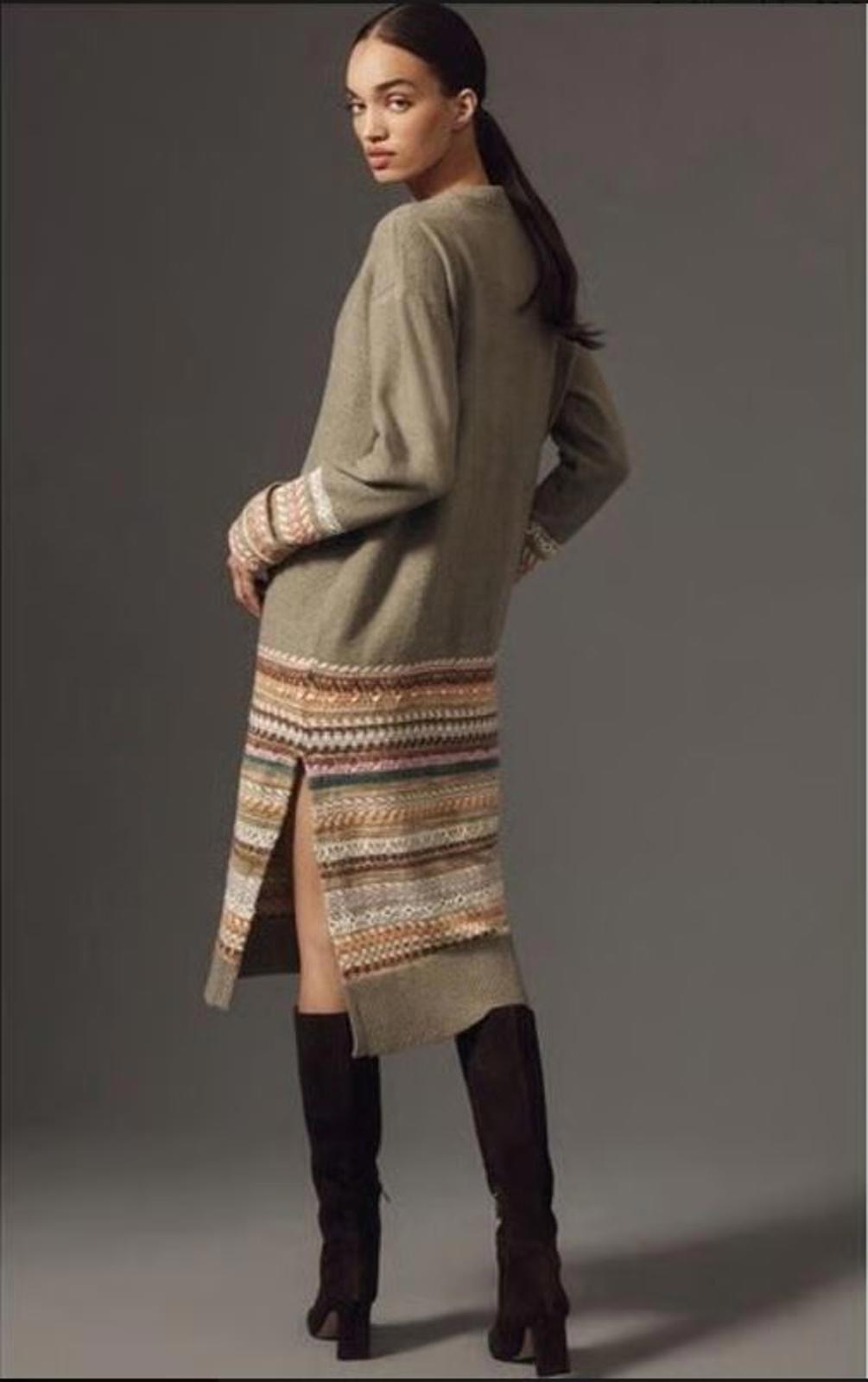 Daily Practice by Anthropologie Women Fair Isle Sweater Dress Small Sage Green