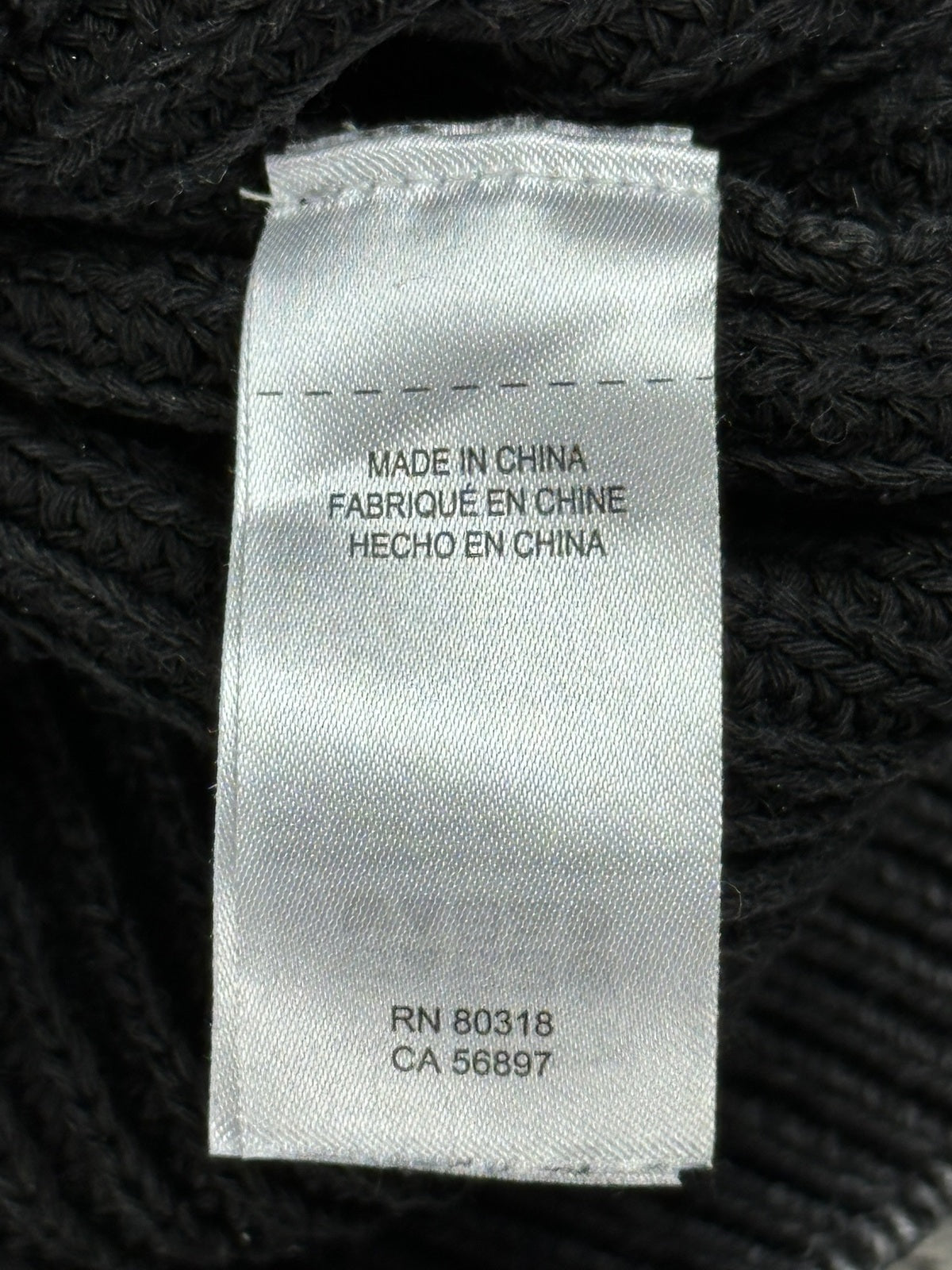 Lucky Brand Mens Medium Charcoal Acid Wash Ribbed Cotton Crewneck Sweater