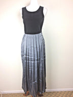 Hillard & Hanson Womens Black Silver Velvet Pleated Dress Jacket Set Sz 8 Formal