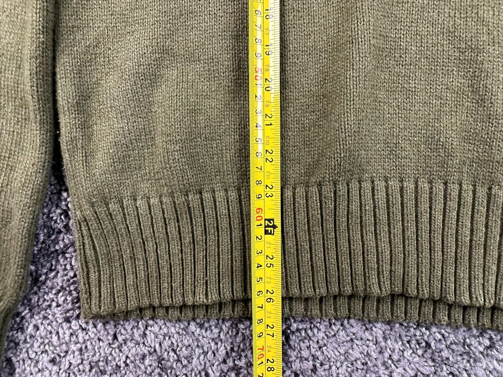 Polo Ralph Lauren Mens Quarter Zip Sweater Medium Olive Green Cotton Cashmere