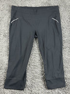 Athleta Relay Capri Leggings Black Womens XL Reflective Running Pants Workout