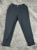 Amour Vert Pants S Black Organic Cotton Modal Jogger Tapered High Rise Pocket US