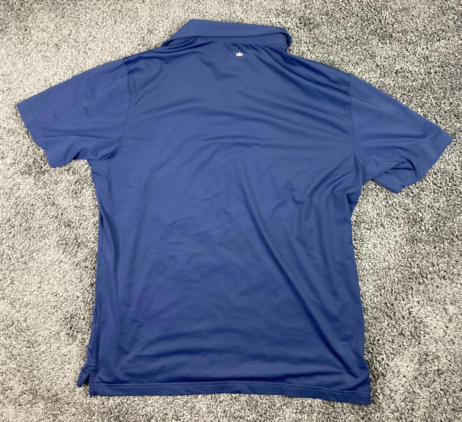Peter Millar Polo Shirt Crown Crafted Navy Blue Performance Size XL