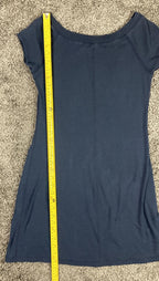 AJ Andrea Jovine Women’s Navy Cotton Sheath Dress Size S Cap Sleeve