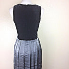 Hillard & Hanson Womens Black Silver Velvet Pleated Dress Jacket Set Sz 8 Formal