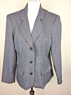 Alfred Dunner Womens Maroon Gray Tweed Jacket Blazer Unlined Size 10