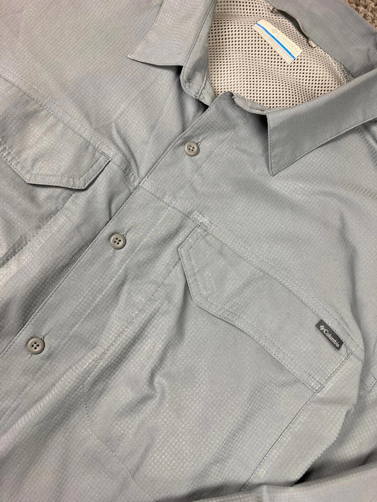Columbia Sportswear Men’s Sz XXL Gray Long Sleeve Button Front Shirt Mesh Lined