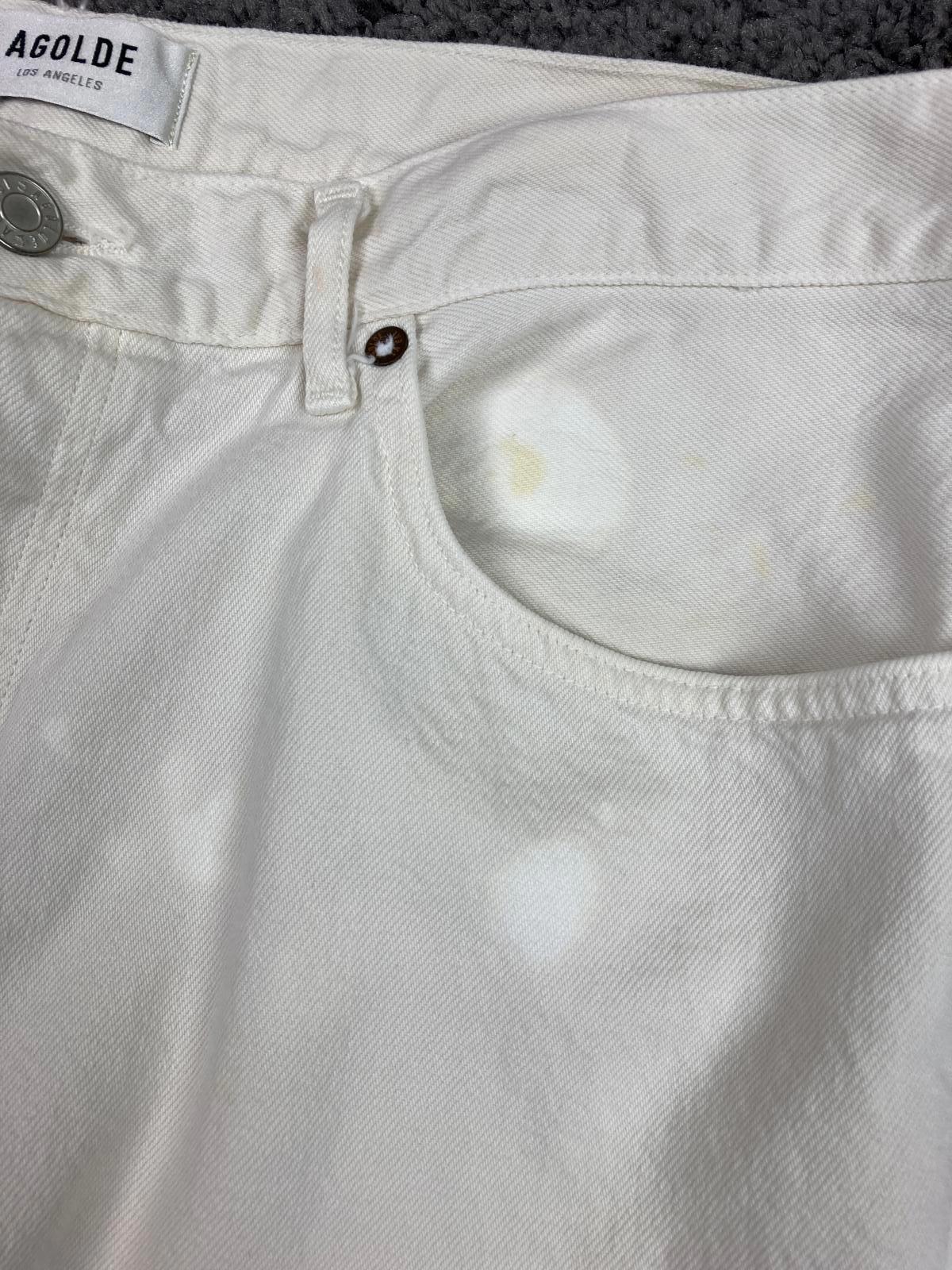 Agolde Lana Jeans Men 32 White 100% Cotton Made in Turkey Style A140-1183 Flaws