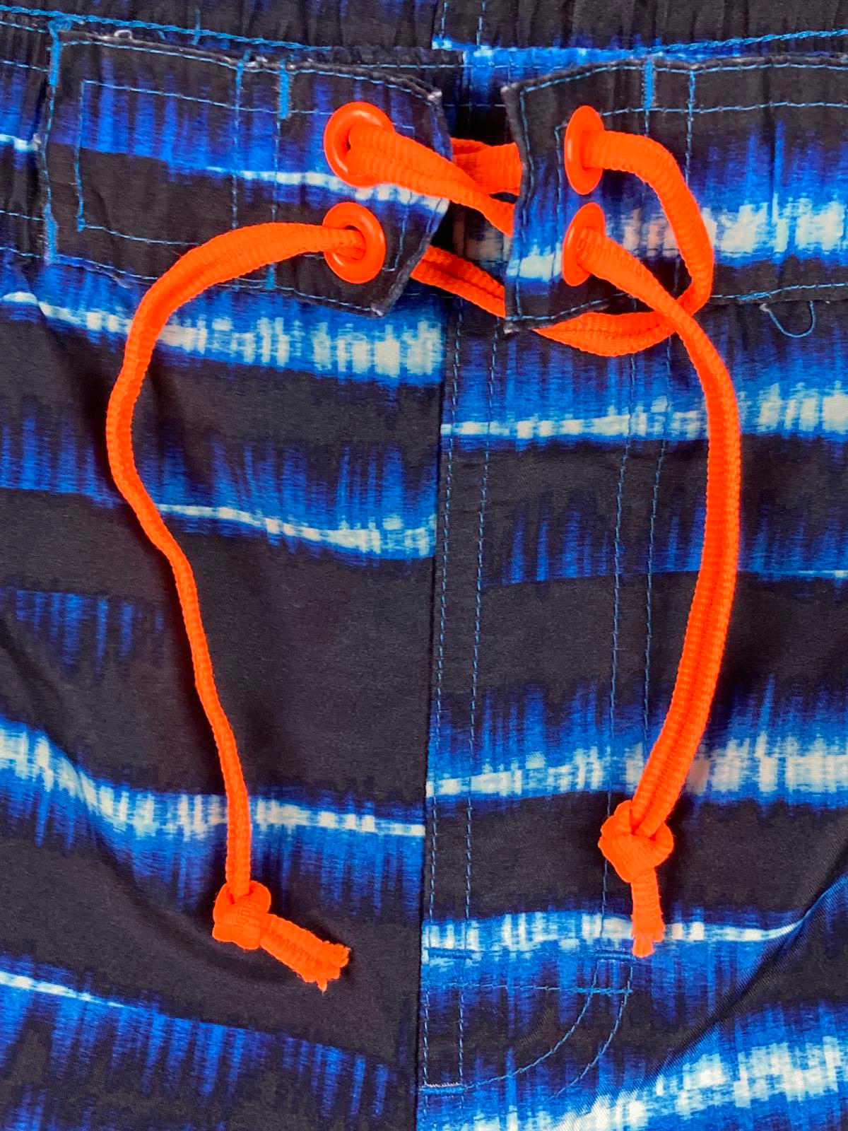 Nike Swim Trunks Mens L Blue Tie Dye Boardshorts Mesh Lined Orange