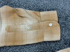 Linksoul Plaid Button Up Shirt Mens XL Tan Cream Long Sleeve