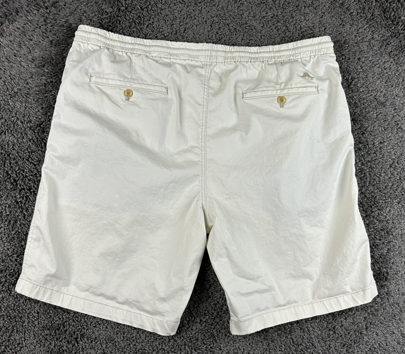 Tommy Bahama Mens XXL Boracay Shorts Cream Stretch Drawstring Elastic Waist
