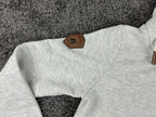 Naketano Womens Gray Cowl Neck Hoodie Pullover Sweatshirt Owl Rope Patch Sz M