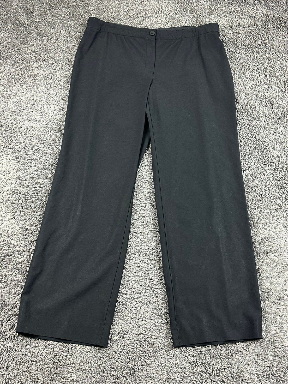 Armani Collezioni Womens Black Wide Leg Dress Pants Made in Italy Sz 16