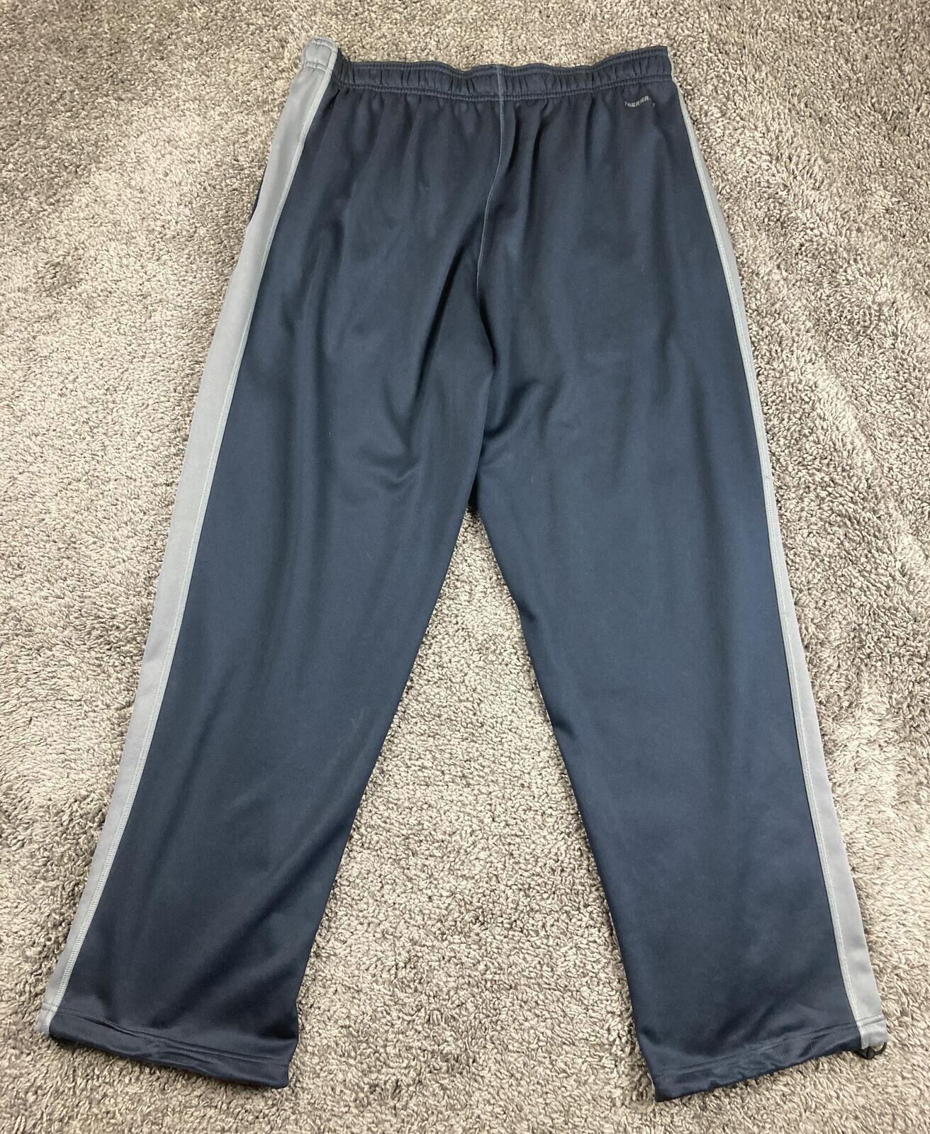 Nike Therma-FIT Training Pants Mens Navy Blue Fleece Sweatpants Open Hem Grey XL