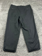 Pronto Uomo Mens Dress Pants Black 100% Wool Pleated Cuffed Trousers Size 38x29