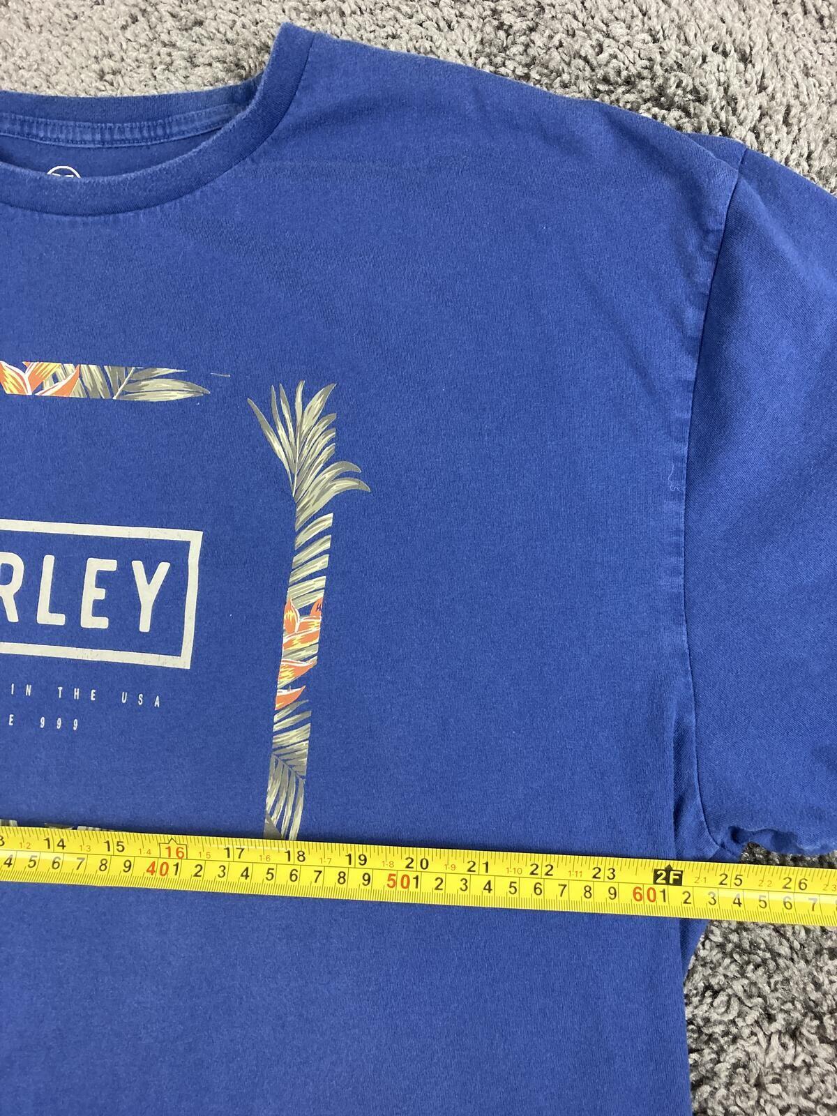 Hurley Mens Graphic T Shirt  Blue Floral Graphic Short Sleeve 100% Cotton Sz XXL