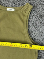 AGOLDE Womens M Medium Olive Green High Neck Ribbed Tank Top USA