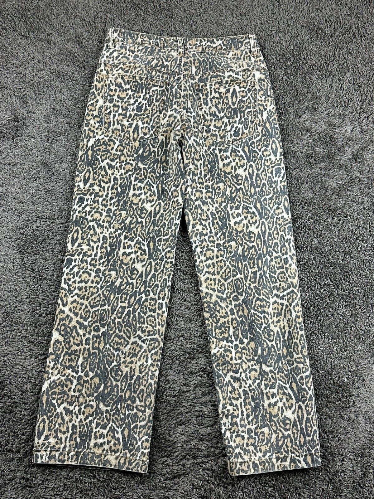 Disclosure Womens Jeans 5/27 Leopard Print  Straight Leg Cotton Denim Pants
