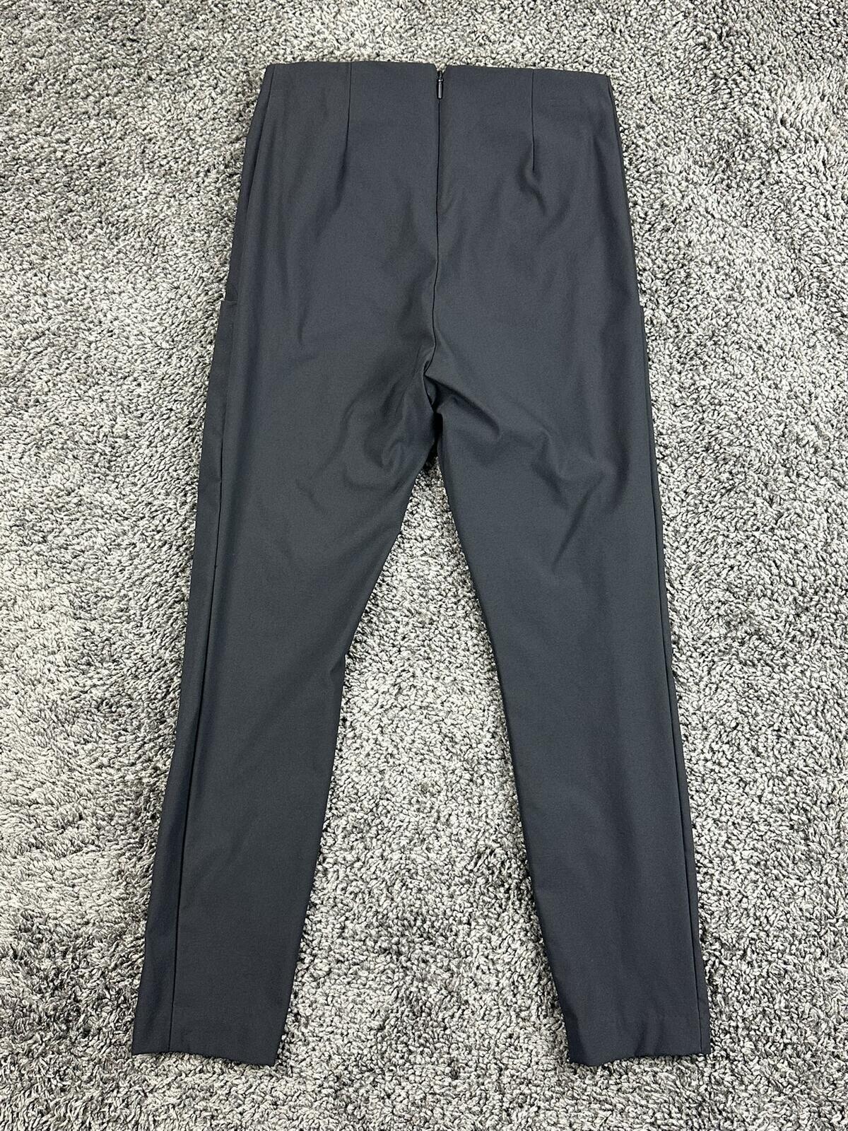 Athleta Wander Slim Pant Black Trek Tech High Rise Back Zip Ankle Slit Sz 4P
