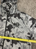 Da Hui Full Zip Hoodie Men's Gray Camo Lightweight Jacket Sz XXL