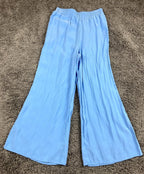 Melloday Wide Leg Pants Women's Light Blue Rayon Pull On Pockets Sz XS