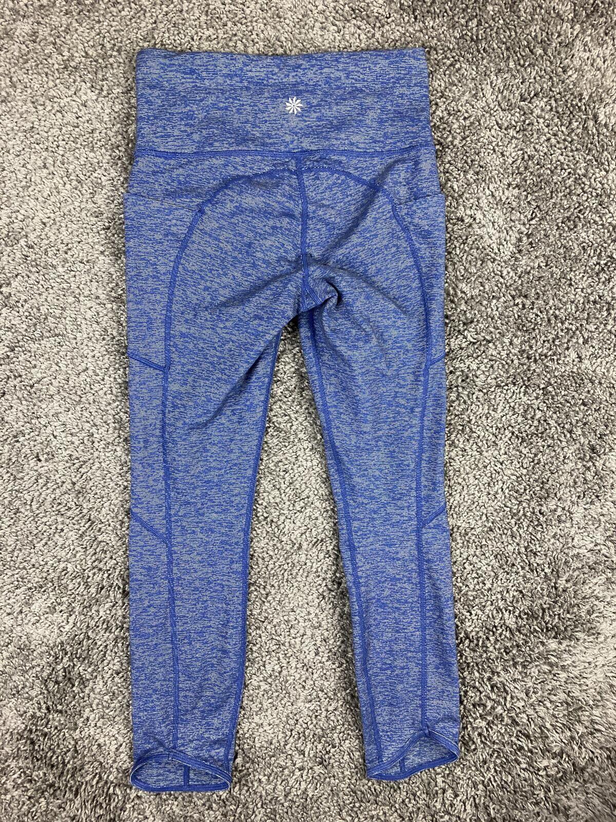Athleta Chaturanga Space Dye Tight Heather Blue Leggings Yoga Pants Womens XS