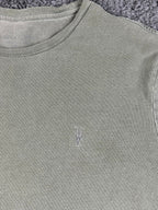 AllSaints Mens Ramskull Logo Crew Neck T Shirt Sage Green Size M Cotton