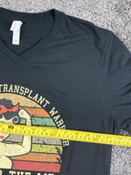 Bone Marrow Transplant Warrior V-Neck Shirt XL Retro Rosie the Riveter Black