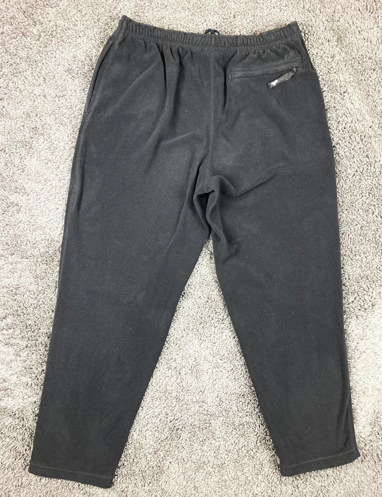 Vintage 90s EMS Eastern Mountain Sports Mens Black Fleece Pants Zipper Pockets M