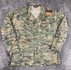 Tru-Spec BDU Camo Combat Jacket Shirt Regular Digital Woodland German Flag Sz L