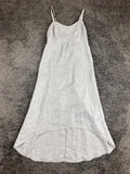 Tommy Bahama 100% Linen Midi Dress Womens Gray Smocked Back hi-lo Strappy Sz XS