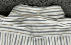 Faconnable Mens Striped Button Down Shirt White Gray Tan Size XL Relaxed Fit