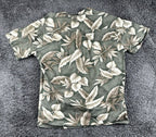 High Surf Mens Hawaiian Shirt Cotton Short Sleeve Olive Green Tropical Leaf XL