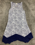 Soma Sleeveless Dress Women's Blue White Abstract Stretch Pockets Sz M
