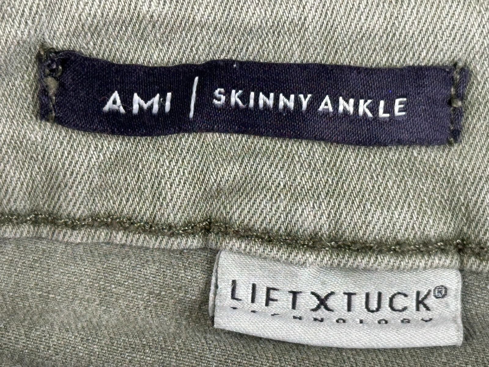 NYDJ Womens Ami Skinny Ankle Jeans Size 2 Olive Green Lift Tuck Split Hem Pants