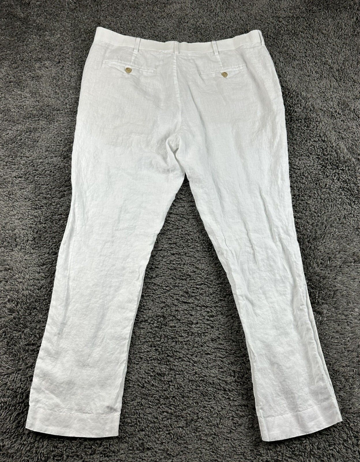 Cubavera Collection Mens White 100% Linen Pants Straight Leg Sz 38x32