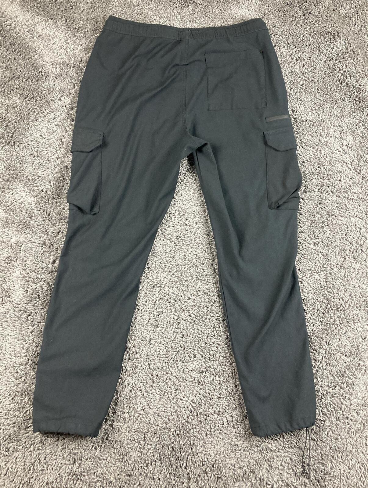 WXYZ Los Angeles Men's Tech Cargo Jogger Pants Black Drawstring Utility  Size L