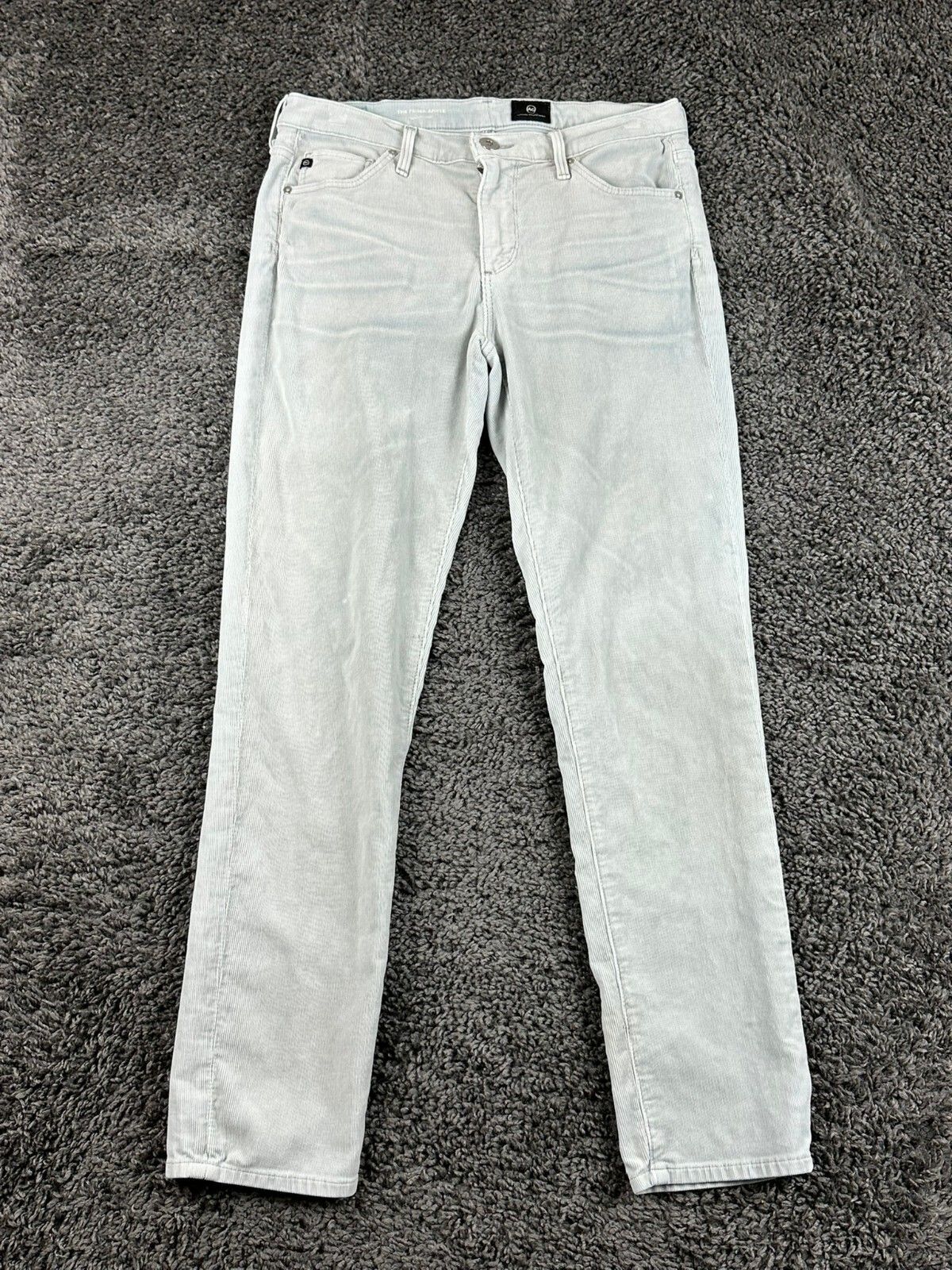 AG Adriano Goldschmied The Prima Ankle Corduroy Pants  Gray Slim Women Size 28R