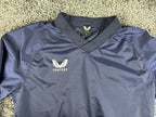 Castore Mens Large Navy Blue Long Sleeve V-Neck Windbreaker Pullover Mesh Lined