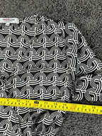 Morgan De Toi Odesir Blouse Black White Geometric Wrap Long Sleeve Top Sz XS 34
