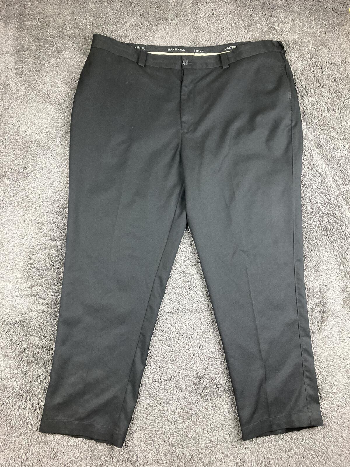 Oak Hill Dress Pants Men's Black Comfort Stretch Waist Big Tall Sz 48x32