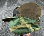 USGI Woodland Camo Cold Weather Patrol Cap 7 1/8 M81 Ear Flap Hat Vintage 1983