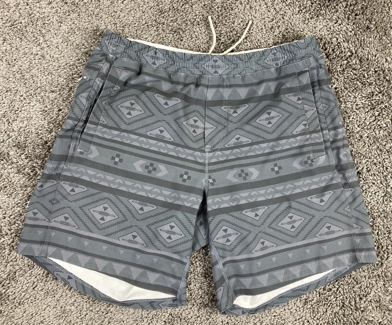 Freeballers by Meripex Apparel Mens L Grey Aztec Lined 8" Athletic Shorts