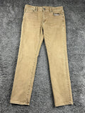 American Eagle Mens AirFlex+ Jeans Tan Brown Slim Straight Stretch Denim 32x32
