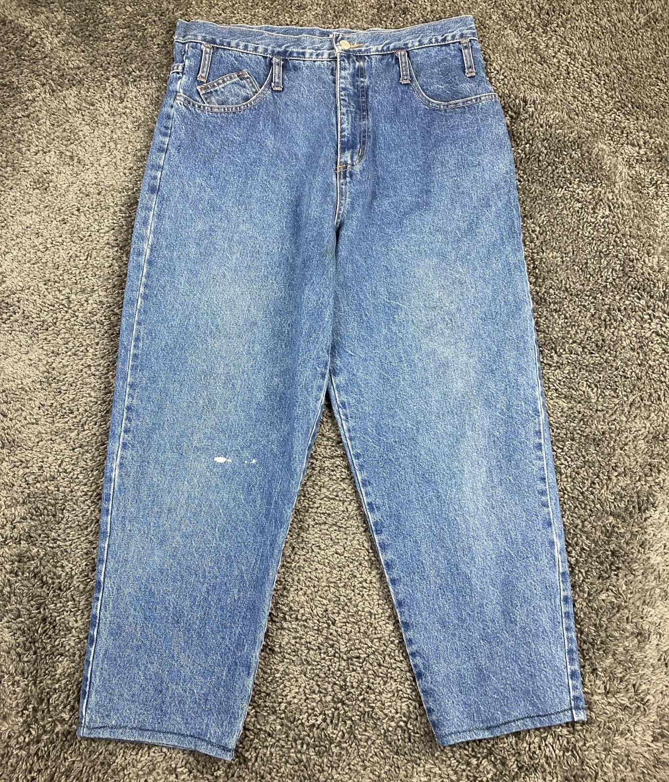 Vintage Star Cody High Rise Relaxed Tapered Leg Jeans Blue Denim 34x26