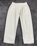 Aelfric Eden Unisex Ivory Corduroy Pants Elastic Waist Straight Leg Cords Sz S