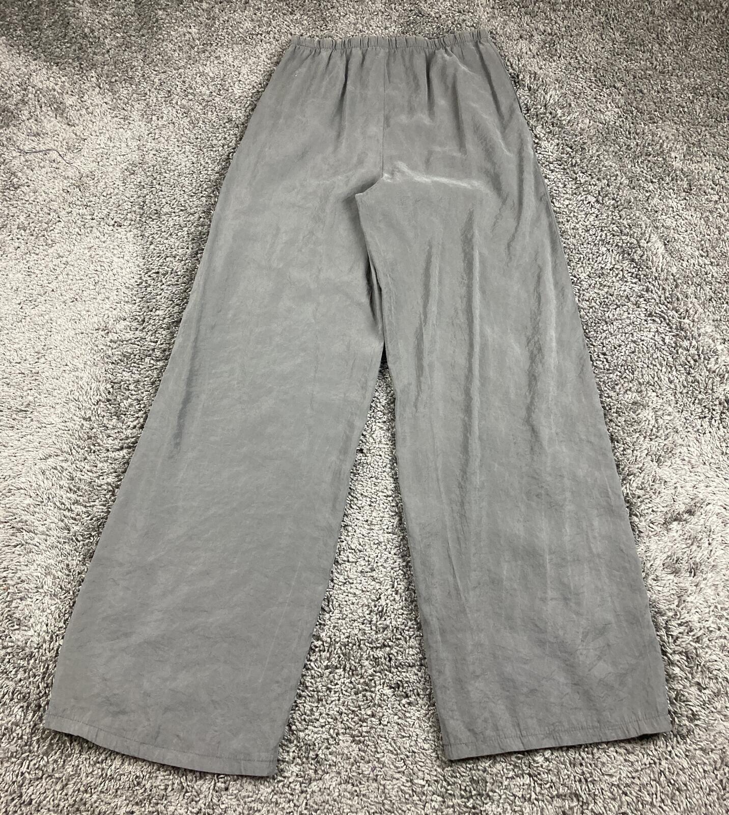 Zara Wide Leg Pants Women's Gray Pull On Drawstring Modal Blend Size XS