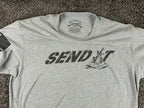 Grunt Style Send It Mortar Shirt Mens Gray Military Patriotic Graphic Tee Sz XL